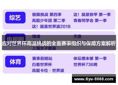 应对世界杯高温挑战的全面赛事组织与保障方案解析