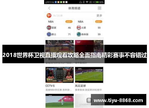 2018世界杯卫视直播观看攻略全面指南精彩赛事不容错过
